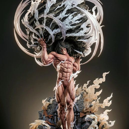 👾 Attack on Titan - Eren Blocks the Gate 30 CM STL・Arquivo STL